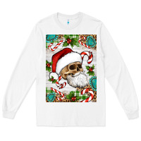 White Christmas hippie skeleton santa Long Sleeve Tee - Artiststas