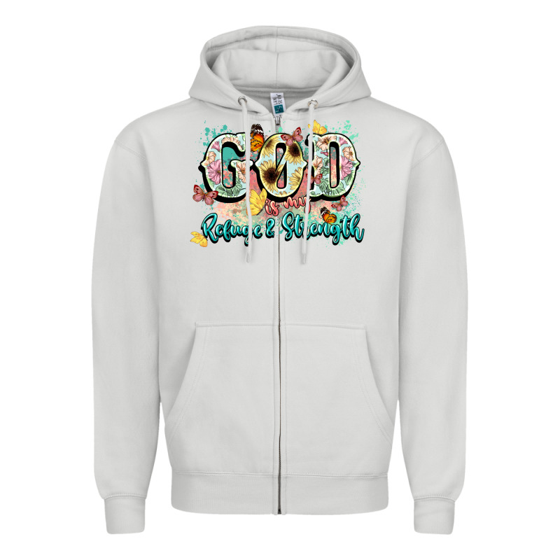God Is My Refugee And Strength Zipper Hoodie by NancyCooperArtShop | Teevron