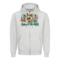Dove Grey god is my refugee and strength Zipper Hoodie - NancyCooperArtShop