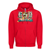 Red god is my refugee and strength Zipper Hoodie - NancyCooperArtShop