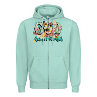Seafoam god is my refugee and strength Zipper Hoodie - NancyCooperArtShop