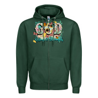 Sports Green god is my refugee and strength Zipper Hoodie - NancyCooperArtShop