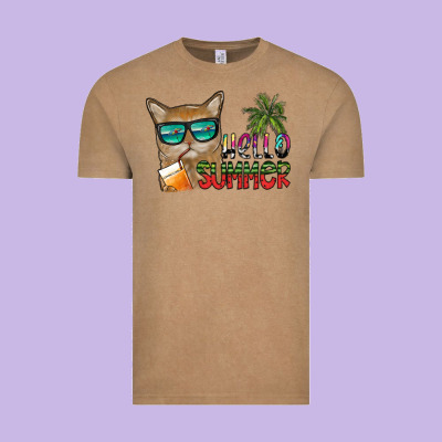 Hello Summer Vintage Tee Designed By Sublimationcraftshop