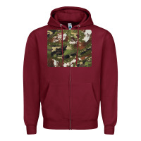 Burgundy black and brown cowhide camouflage Zipper Hoodie - BarkalooDesign