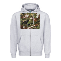 Heather Grey black and brown cowhide camouflage Zipper Hoodie - BarkalooDesign