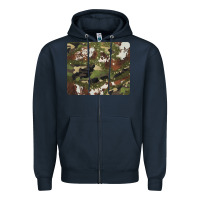 Navy black and brown cowhide camouflage Zipper Hoodie - BarkalooDesign
