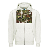 Oatmeal Heather black and brown cowhide camouflage Zipper Hoodie - BarkalooDesign