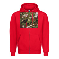 Red black and brown cowhide camouflage Zipper Hoodie - BarkalooDesign