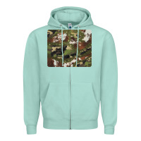 Seafoam black and brown cowhide camouflage Zipper Hoodie - BarkalooDesign