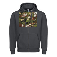 Black And Brown Cowhide Camouflage Zipper Hoodie | Teevron