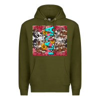 Army Green mama cowhide  sunflowers Premium Hoodie - LillyAllenDesigns