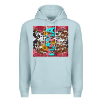 Blue Mist mama cowhide  sunflowers Premium Hoodie - LillyAllenDesigns