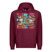 Burgundy mama cowhide  sunflowers Premium Hoodie - LillyAllenDesigns