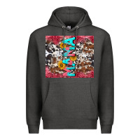 Charcoal Heather mama cowhide  sunflowers Premium Hoodie - LillyAllenDesigns