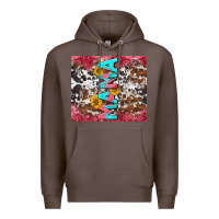 Coffee mama cowhide  sunflowers Premium Hoodie - LillyAllenDesigns