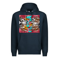 Navy mama cowhide  sunflowers Premium Hoodie - LillyAllenDesigns