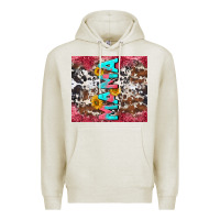 Oatmeal Heather mama cowhide  sunflowers Premium Hoodie - LillyAllenDesigns