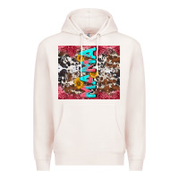 Pale Pink mama cowhide  sunflowers Premium Hoodie - LillyAllenDesigns