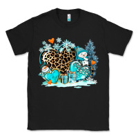 Black winter hearts with snowmans Classic Tee - AdoDesignShop