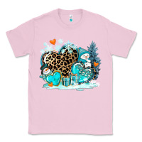 Bubblegum Pink winter hearts with snowmans Classic Tee - AdoDesignShop
