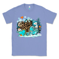 Colony Blue winter hearts with snowmans Classic Tee - AdoDesignShop