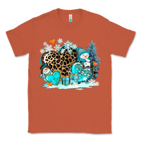 Copper winter hearts with snowmans Classic Tee - AdoDesignShop