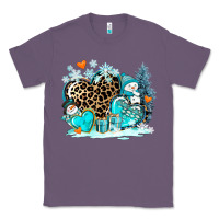 Lavender winter hearts with snowmans Classic Tee - AdoDesignShop