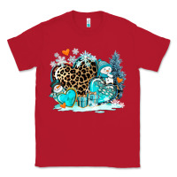 Red winter hearts with snowmans Classic Tee - AdoDesignShop