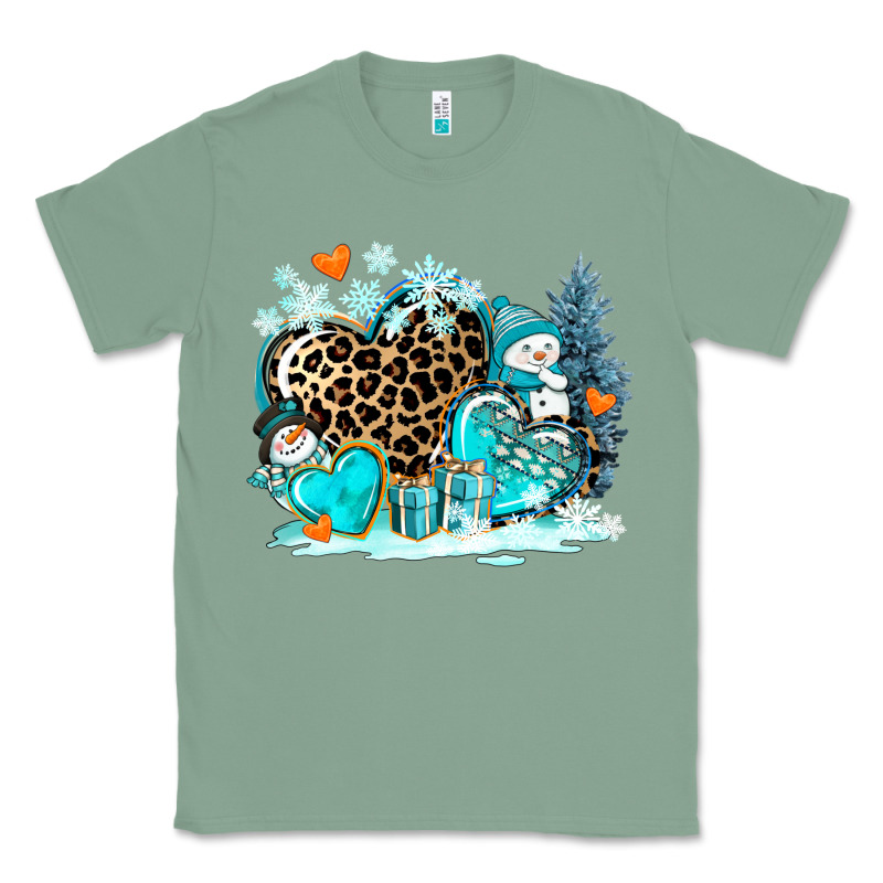 Winter Hearts With Snowmans Classic Tee by AdoDesignShop | Teevron
