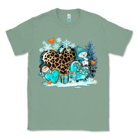 Sage winter hearts with snowmans Classic Tee - AdoDesignShop