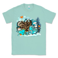 Seafoam winter hearts with snowmans Classic Tee - AdoDesignShop