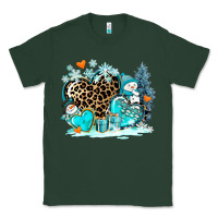 Sports Green winter hearts with snowmans Classic Tee - AdoDesignShop