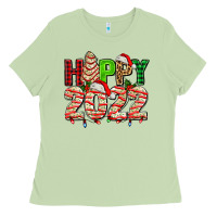 Matcha happy 2022 with christmas tree cake Ladies Tee - AdoDesignShop