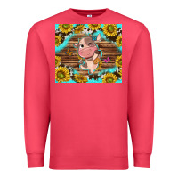Cardinal western cute cow with sunflower Premium Sweatshirt - NancyCooperArtShop
