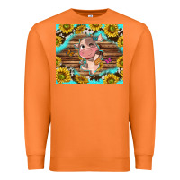 Carrot western cute cow with sunflower Premium Sweatshirt - NancyCooperArtShop