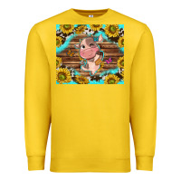 Lemon western cute cow with sunflower Premium Sweatshirt - NancyCooperArtShop