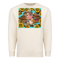 Sandshell western cute cow with sunflower Premium Sweatshirt - NancyCooperArtShop