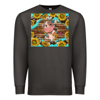 Smoke western cute cow with sunflower Premium Sweatshirt - NancyCooperArtShop