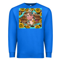 True Royal western cute cow with sunflower Premium Sweatshirt - NancyCooperArtShop