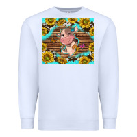 White western cute cow with sunflower Premium Sweatshirt - NancyCooperArtShop