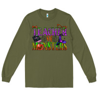Army Green teacher of monsters Long Sleeve Tee - BundleAndBundleShop