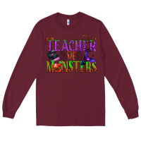 Burgundy teacher of monsters Long Sleeve Tee - BundleAndBundleShop