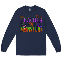 Navy teacher of monsters Long Sleeve Tee - BundleAndBundleShop