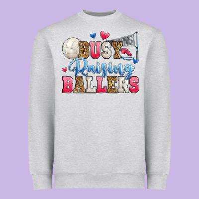 Busy Raising Ballers Volleyball Heavyweight Sweatshirt Designed By Zillion Design Studio