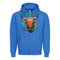 True Royal i'm freakin freezin long haired cow Zipper Hoodie - Jasminsmagicworld