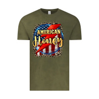 Vintage Olive American honey 4th of july Vintage Tee - CowGirlArtShop