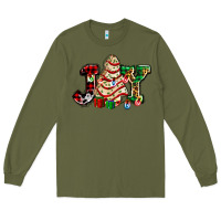 Army Green joy with christmas tree cake ado Long Sleeve Tee - AdoDesignShop
