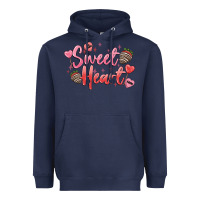 Navy sweet heart Heavyweight Hoodie - MaliasSmallBusiness