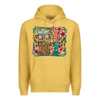Antique Gold floral leopard frame mini Premium Hoodie - LillyAllenDesigns