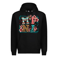 Black floral leopard frame mini Premium Hoodie - LillyAllenDesigns